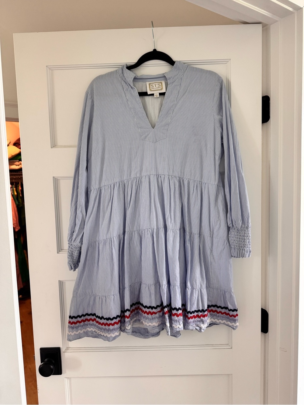 STS Tiered dress with Ric rac trim